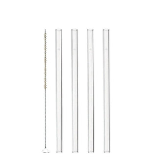 Ciao Sugrör Glas 15cm 4-pack inkl Borste