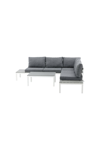 Venture Home Odense soffset- Vit alu / Grå Kudde / Grå Aintwood