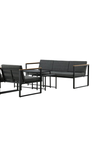 Venture Home Dakar Soffset -Svart ram/grå kudde,/Spraysten Glas
