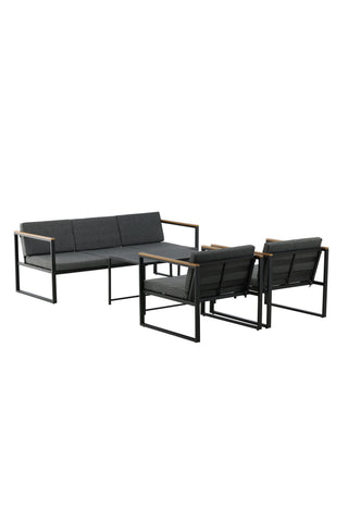 Venture Home Dakar Soffset -Svart ram/grå kudde,/Spraysten Glas