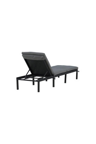 Bilbao sunlounge svart flätad/grå kudde
