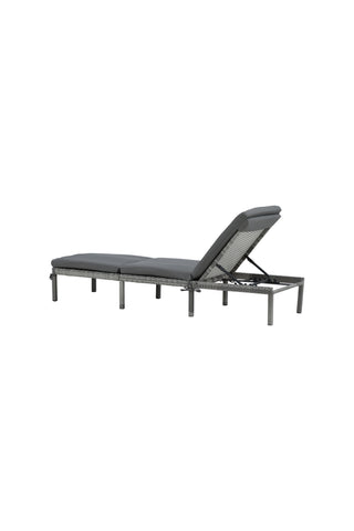 Bilbao sunlounge grå flätad/grå kudde