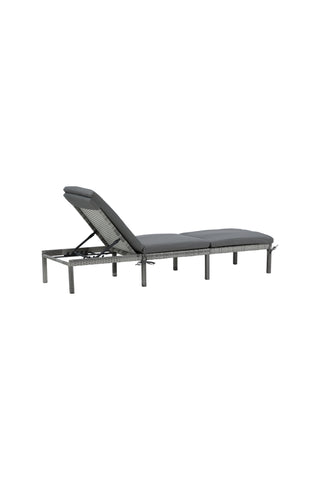 Bilbao sunlounge grå flätad/grå kudde