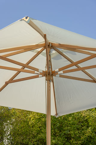 Naxos Paraply - 3*3m - Trä / Ecru Tyg