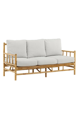 Cane 3-sits soffa - Bamboo / Grey Cushion
