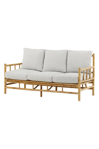 Cane 3-sits soffa - Bamboo / Grey Cushion