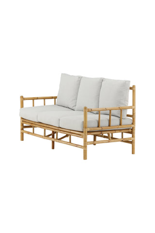 Cane 3-sits soffa - Bamboo / Grey Cushion