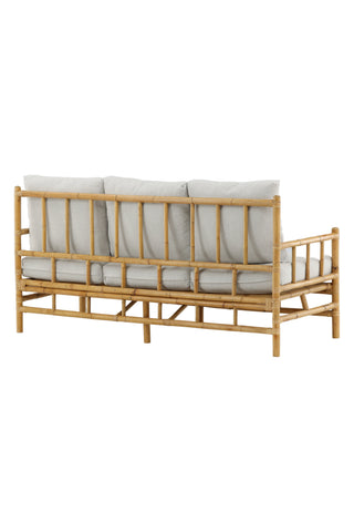 Cane 3-sits soffa - Bamboo / Grey Cushion