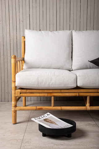Cane 3-sits soffa - Bamboo / Grey Cushion