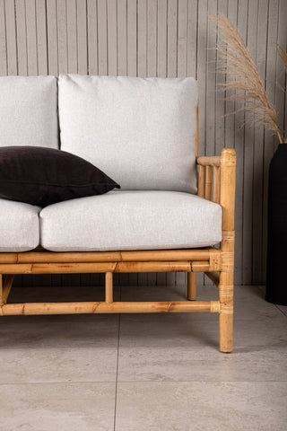 Cane 3-sits soffa - Bamboo / Grey Cushion