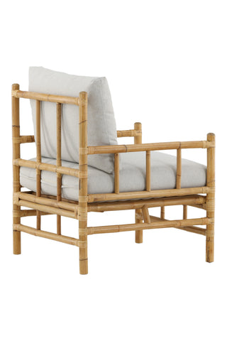 Cane 1-sits soffa - Bamboo / Grey Cushion