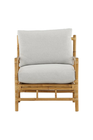 Cane 1-sits soffa - Bamboo / Grey Cushion