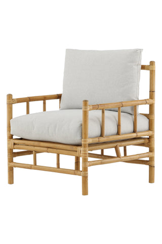 Cane 1-sits soffa - Bamboo / Grey Cushion