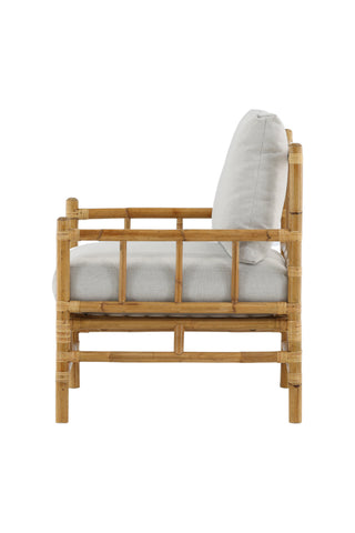 Cane 1-sits soffa - Bamboo / Grey Cushion