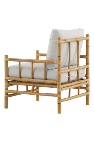 Cane 1-sits soffa - Bamboo / Grey Cushion