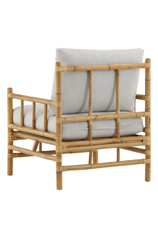 Cane 1-sits soffa - Bamboo / Grey Cushion