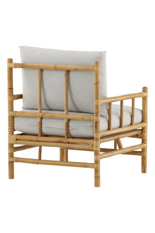 Cane 1-sits soffa - Bamboo / Grey Cushion