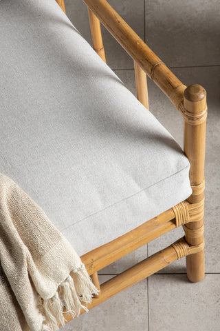 Cane 1-sits soffa - Bamboo / Grey Cushion