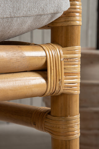 Cane 1-sits soffa - Bamboo / Grey Cushion