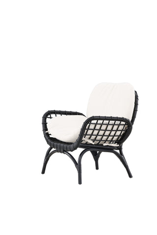 Venture Home Moana Enkelstol - Svart Rotting / Vit Spunpolyster