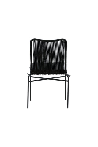 Julian Dining Chair 4-pack - Svart stål / svart rep (staplingsbar)