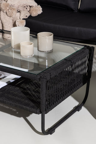 Venture Home Utah Lounge set - Svart - Svart rep (tvåsitsig + 2 ensits + bord)
