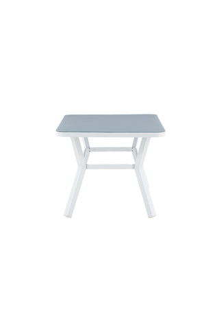 Virya Matbord - Vit Alu / Grått Glas - litet bord