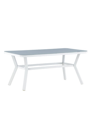 Virya Matbord - Vit Alu / Grått Glas - litet bord