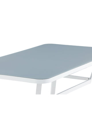 Virya Matbord - Vit Alu / Grått Glas - litet bord