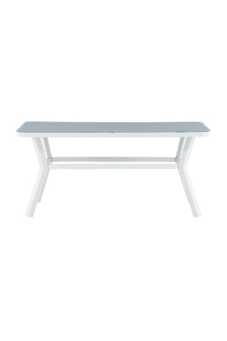 Virya Matbord - Vit Alu / Grått Glas - litet bord