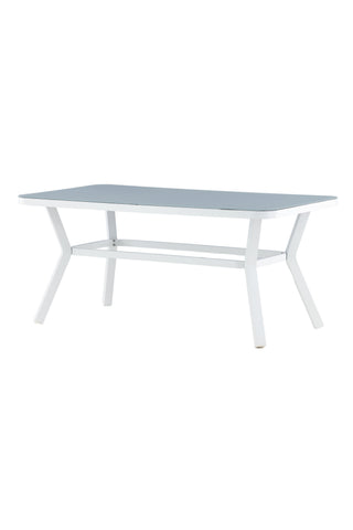 Virya Matbord - Vit Alu / Grått Glas - litet bord
