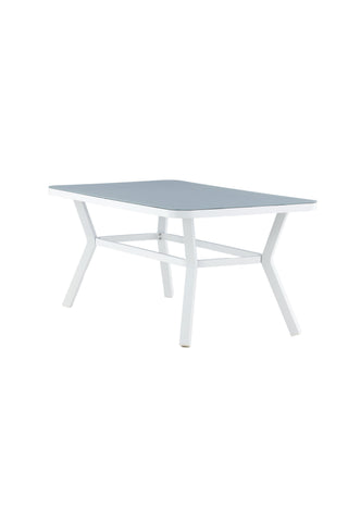 Virya Matbord - Vit Alu / Grått Glas - litet bord