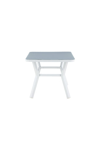 Virya Matbord - Vit Alu / Grått Glas - litet bord