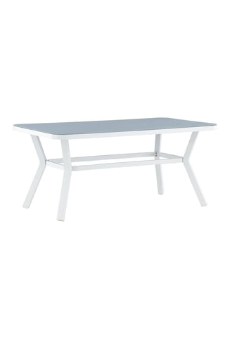 Virya Matbord - Vit Alu / Grått Glas - litet bord
