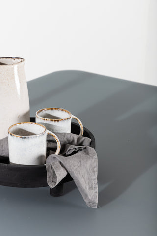 Virya Matbord - Vit Alu / Grått Glas - litet bord