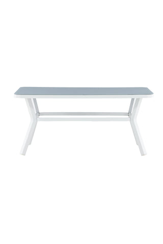 Virya Matbord - Vit Alu / Grått Glas - litet bord