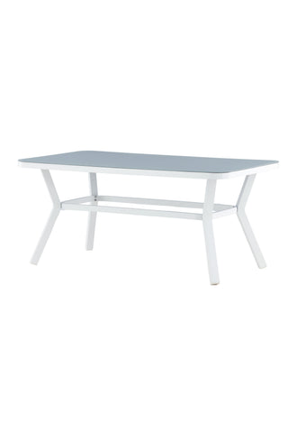 Virya Matbord - Vit Alu / Grått Glas - litet bord