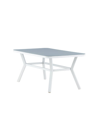 Virya Matbord - Vit Alu / Grått Glas - litet bord