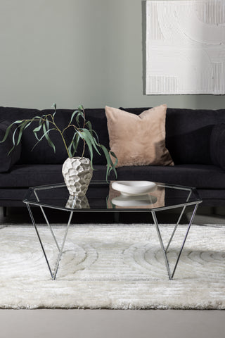 Furniture Fashion Österlen Soffbord - Silver Krom / Klart glas