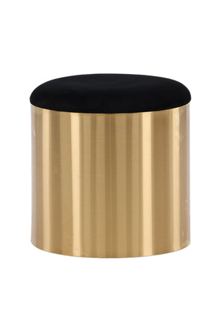 Furniture Fashion Puff - Pall ø45 - Svart / Glänsande mässing