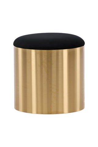 Furniture Fashion Puff - Pall ø45 - Svart / Glänsande mässing