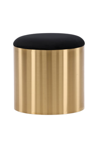 Furniture Fashion Puff - Pall ø45 - Svart / Glänsande mässing