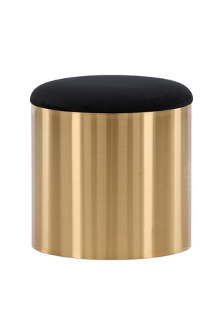 Furniture Fashion Puff - Pall ø45 - Svart / Glänsande mässing