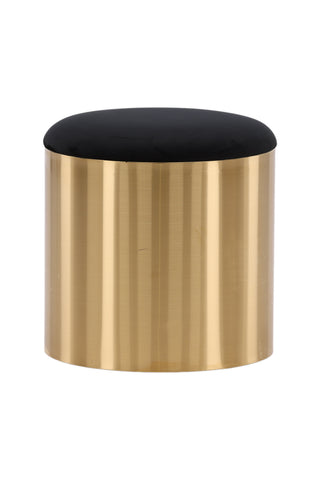 Furniture Fashion Puff - Pall ø45 - Svart / Glänsande mässing
