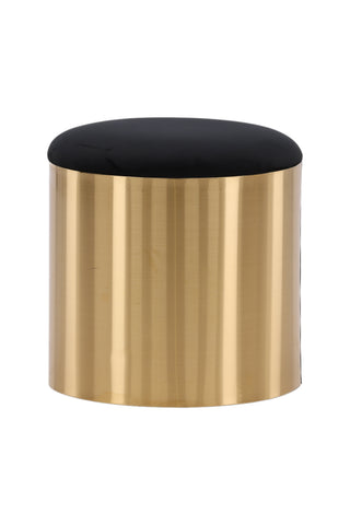Furniture Fashion Puff - Pall ø45 - Svart / Glänsande mässing