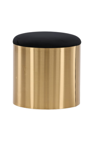 Furniture Fashion Puff - Pall ø45 - Svart / Glänsande mässing
