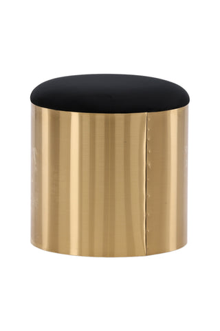 Furniture Fashion Puff - Pall ø45 - Svart / Glänsande mässing