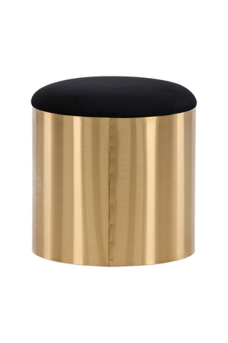 Furniture Fashion Puff - Pall ø45 - Svart / Glänsande mässing