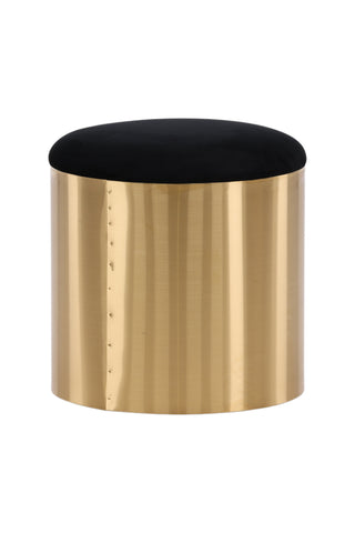 Furniture Fashion Puff - Pall ø45 - Svart / Glänsande mässing