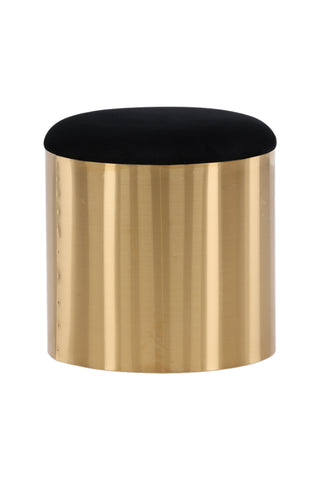 Furniture Fashion Puff - Pall ø45 - Svart / Glänsande mässing